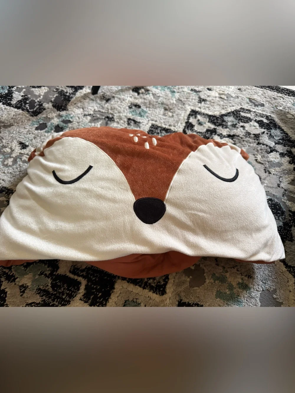 Plush Fox Kids Sleep Sack in Brown and Cream